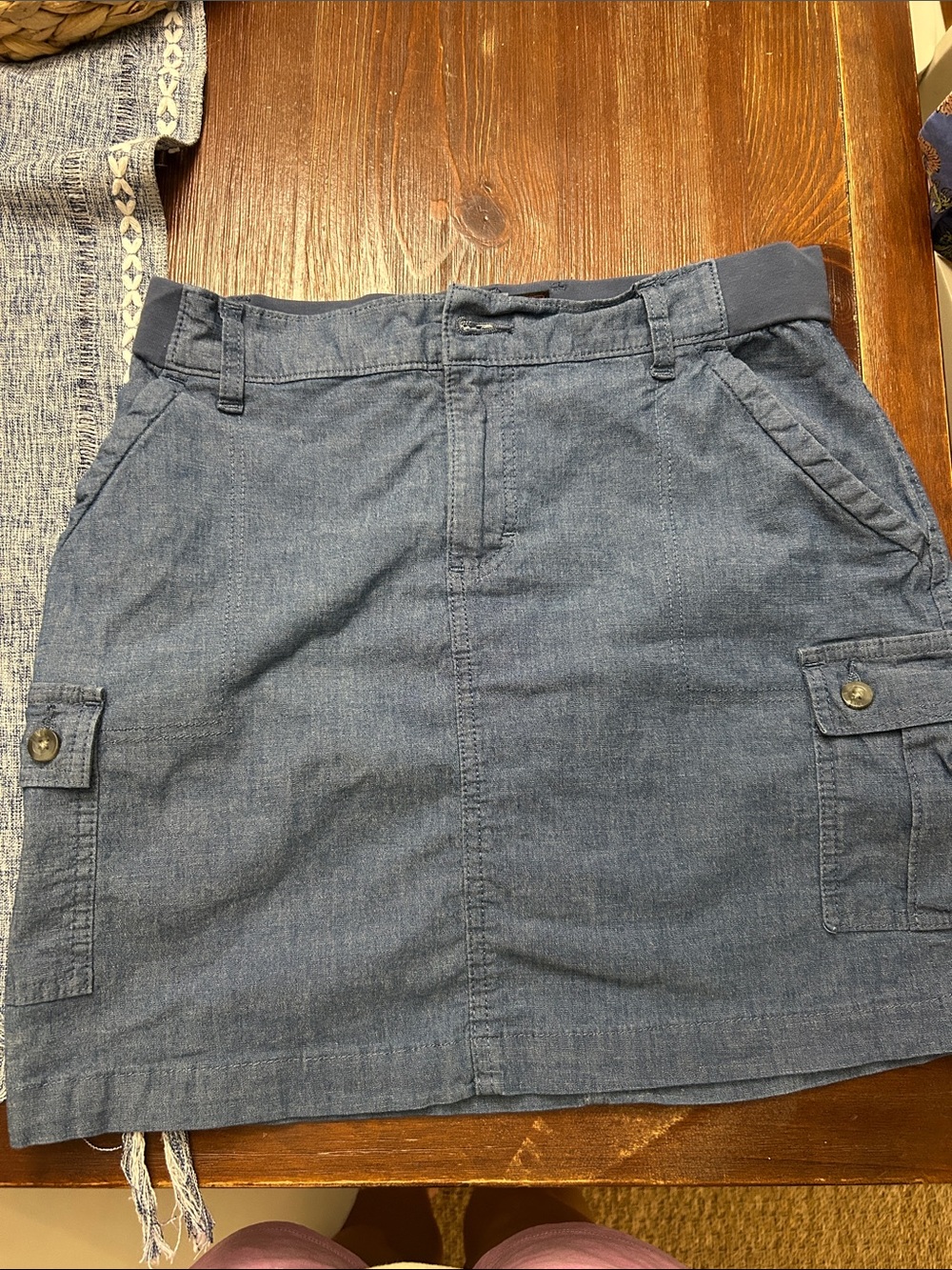 Lee Casual Denim Cargo Mini Skort - Indigo Blue